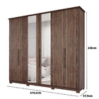 Guarda Roupa Casal 6 Portas 4 Gavetas Espelho Com Pés Itaunas