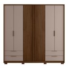 Guarda Roupa Casal 6 Portas 4 Gavetas Externas Com Pés E Puxa