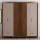 Guarda Roupa Casal 6 Portas 4 Gavetas Externas Com Pés E Puxa