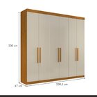 Guarda Roupa Casal 6 Portas 4 Gavetas França Cinamomo/off Whi