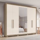 Guarda Roupa Casal 6 Portas 4 Gavetas Garden Henn Rústico/off