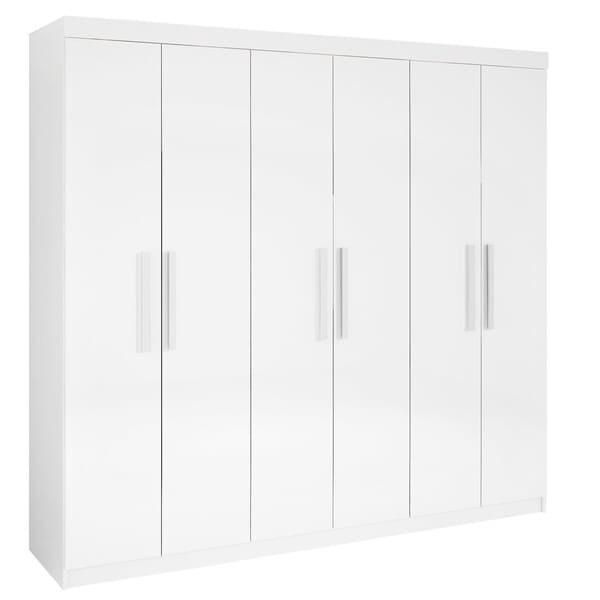 Guarda Roupa Casal 6 Portas 4 Gavetas - Leblon-branco - Móvei