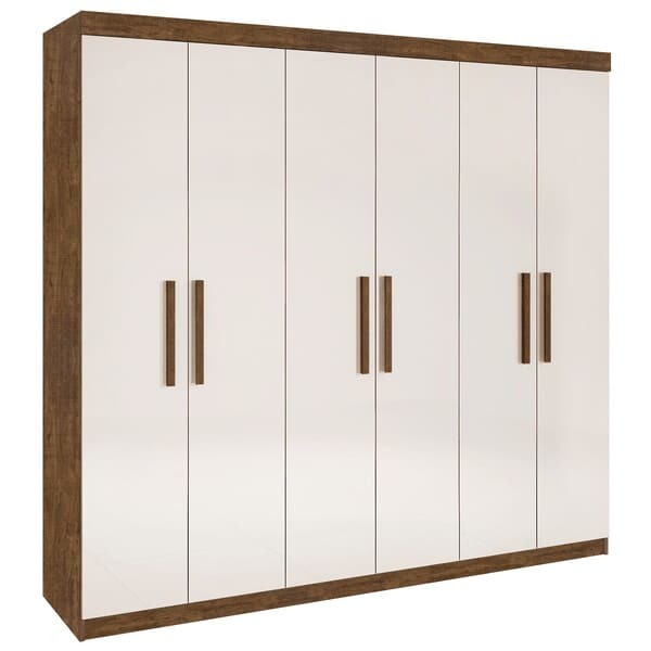 Guarda Roupa Casal 6 Portas 4 Gavetas - Leblon-ypê/off White
