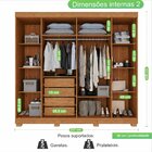 Guarda Roupa Casal 6 Portas 4 Gavetas Londres Prime  Cinamomo