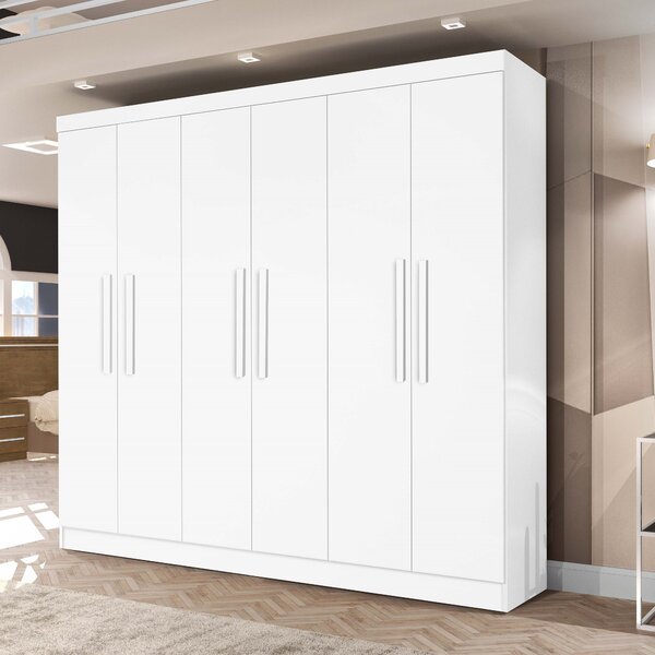 Guarda-roupa Casal 6 Portas 4 Gavetas Malibu J&móveis Branco