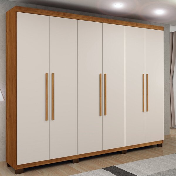 Guarda Roupa Casal 6 Portas 4 Gavetas Master  Cinamomo/off Wh