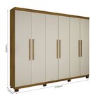Guarda Roupa Casal 6 Portas 4 Gavetas Master  Cinamomo/off Wh