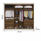 Guarda Roupa Casal 6 Portas 4 Gavetas Mdf Oslo Made Marcs