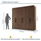 Guarda Roupa Casal 6 Portas 4 Gavetas Miami 100% Mdf Cacau