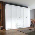 Guarda Roupa Casal 6 Portas 4 Gavetas Mississipi  Branco Hp