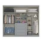 Guarda Roupa Casal 6 Portas 4 Gavetas Mississipi  Cinza