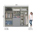 Guarda Roupa Casal 6 Portas 4 Gavetas Mississipi  Cinza