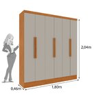 Guarda Roupa Casal 6 Portas 4 Gavetas Munique 180cm Espresso