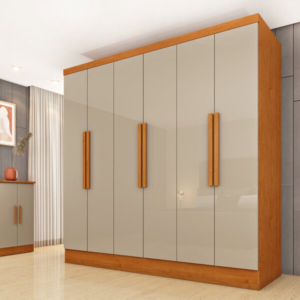 Guarda Roupa Casal 6 Portas 4 Gavetas Munique 180cm Espresso