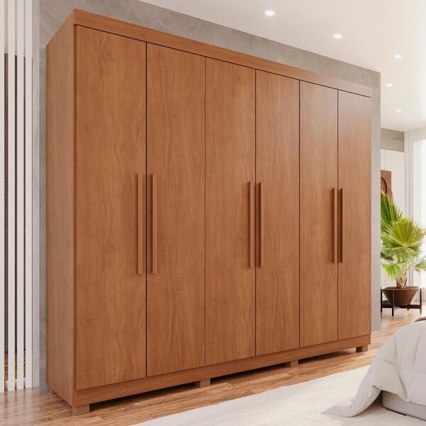 Guarda-roupa Casal 6 Portas 4 Gavetas New Malibu Espresso Móv