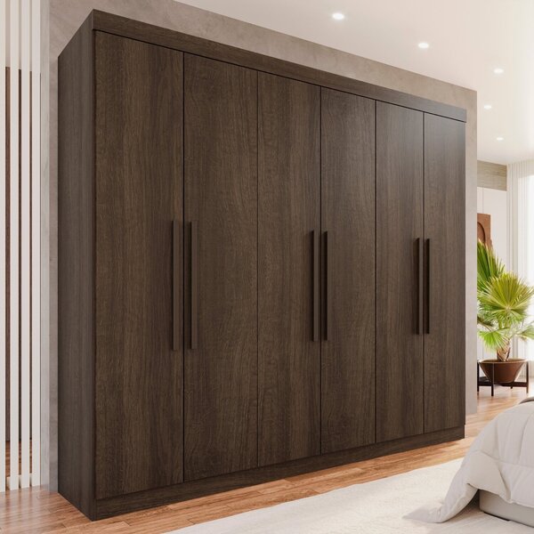 Guarda-roupa Casal 6 Portas 4 Gavetas New Malibu Espresso Móv