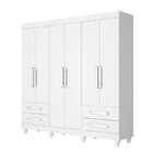 Guarda Roupa Casal 6 Portas 4 Gavetas Nice Made Marcs Branco