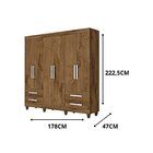 Guarda Roupa Casal 6 Portas 4 Gavetas Nice Made Marcs Braúna