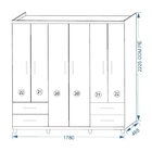 Guarda Roupa Casal 6 Portas 4 Gavetas Nice Made Marcs Peróba/