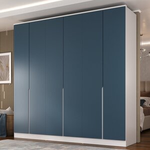 Guarda Roupa Casal 6 Portas 4 Gavetas Olivia Espresso Móveis Azul