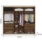 Guarda Roupa Casal 6 Portas 4 Gavetas Oslo  Braúna
