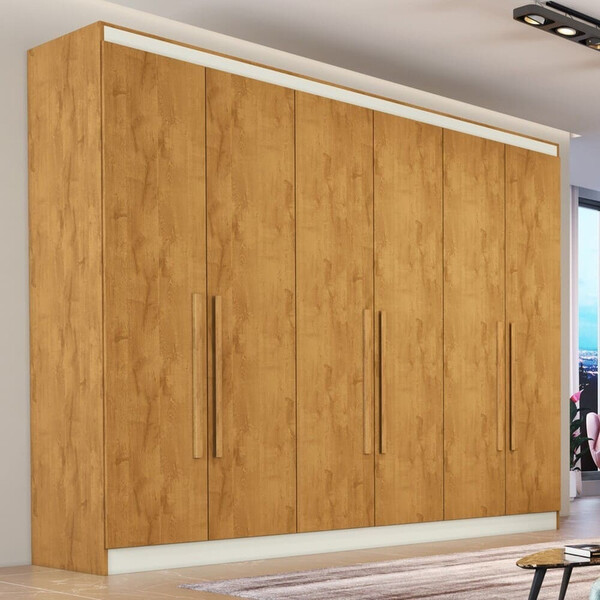 Guarda Roupa Casal 6 Portas 4 Gavetas Oslo Peroba Made Marcs