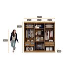 Guarda Roupa Casal 6 Portas 4 Gavetas Padova Novo Horizonte C