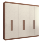 Guarda Roupa Casal 6 Portas 4 Gavetas Parma Jatobá Areia