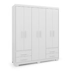 Guarda Roupa Casal 6 Portas 4 Gavetas Primacy   Branco