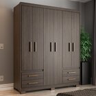 Guarda-roupa Casal 6 Portas 4 Gavetas Primacy Capuccino Wood