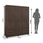 Guarda-roupa Casal 6 Portas 4 Gavetas Primacy Capuccino Wood