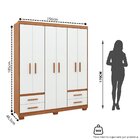 Guarda-roupa Casal 6 Portas 4 Gavetas Primacy Freijó Wood/off