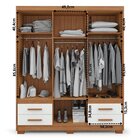 Guarda-roupa Casal 6 Portas 4 Gavetas Primacy Freijó Wood/off