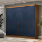 Guarda-roupa Casal 6 Portas 4 Gavetas R582 Canela/azul - Kapp