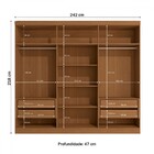 Guarda-roupa Casal 6 Portas 4 Gavetas R582 Canela - Kappesberg