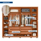 Guarda-roupa Casal 6 Portas 4 Gavetas Reflecta Suburban Gold