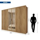 Guarda Roupa Casal 6 Portas 4 Gavetas Ripadas Com Espelho Sub