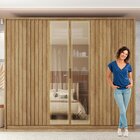 Guarda Roupa Casal 6 Portas 4 Gavetas Ripadas Com Espelho Sub
