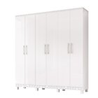 Guarda Roupa Casal 6 Portas 4 Gavetas Roma  Branco Brilho