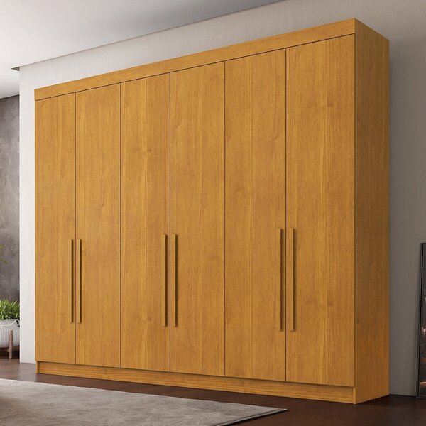 Guarda Roupa Casal 6 Portas 4 Gavetas Roma Cinamomo
