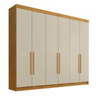Guarda Roupa Casal 6 Portas 4 Gavetas Roma Cinamomo/off White