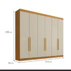 Guarda Roupa Casal 6 Portas 4 Gavetas Roma Cinamomo/off White