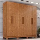 Guarda Roupa Casal 6 Portas 4 Gavetas Sevilha Prime  Cinamomo