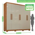 Guarda Roupa Casal 6 Portas 4 Gavetas Sevilha Prime  Cinamomo