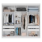 Guarda Roupa Casal 6 Portas 4 Gavetas Uberaba 100% Mdf Branco
