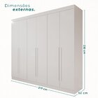 Guarda Roupa Casal 6 Portas 4 Gavetas Uberaba 100% Mdf Branco