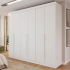 Guarda Roupa Casal 6 Portas 4 Gavetas Uberaba 100% Mdf Branco