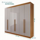 Guarda Roupa Casal 6 Portas 4 Gavetas Uberaba 100% Mdf Cinamo