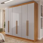 Guarda Roupa Casal 6 Portas 4 Gavetas Uberaba 100% Mdf Cinamo