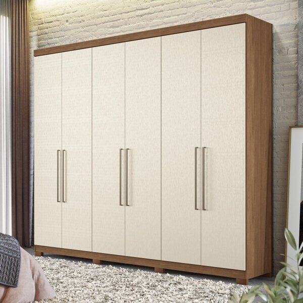 Guarda Roupa Casal 6 Portas 4 Gavetas Versalhes Com Pés Santo